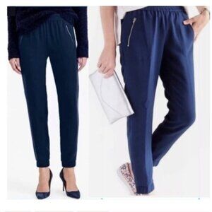 J. Crew Turner Jogger Pant High Waist Navy Blue Size 12